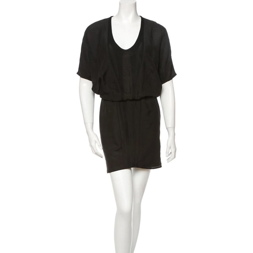 Helmut Lang Black Dress with Short Dolman Sleeves - Size 2